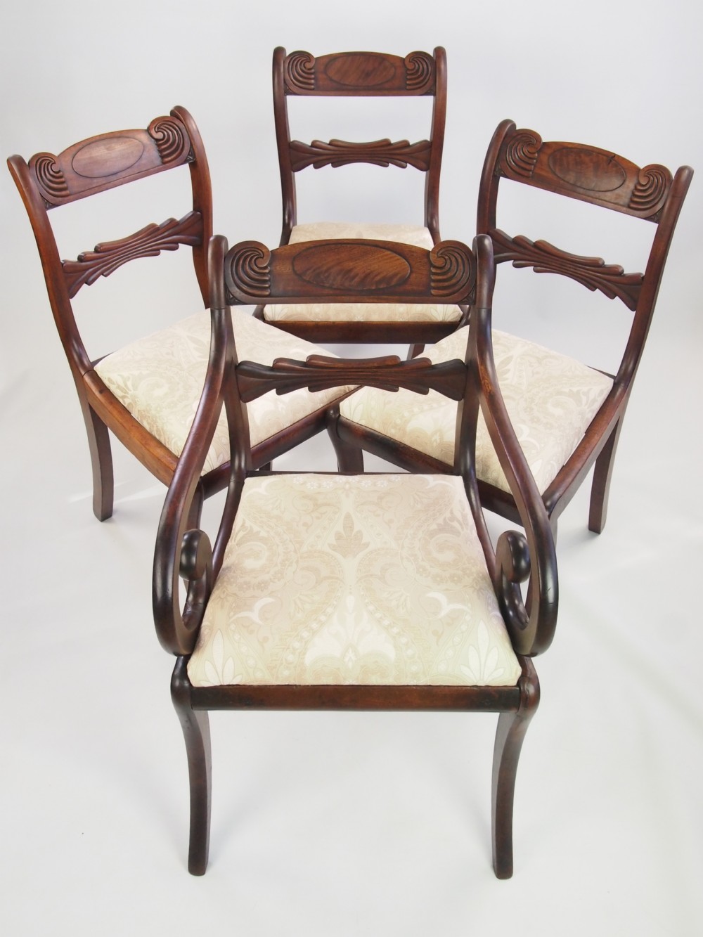 Set 4 Antique Regency Dining Chairs