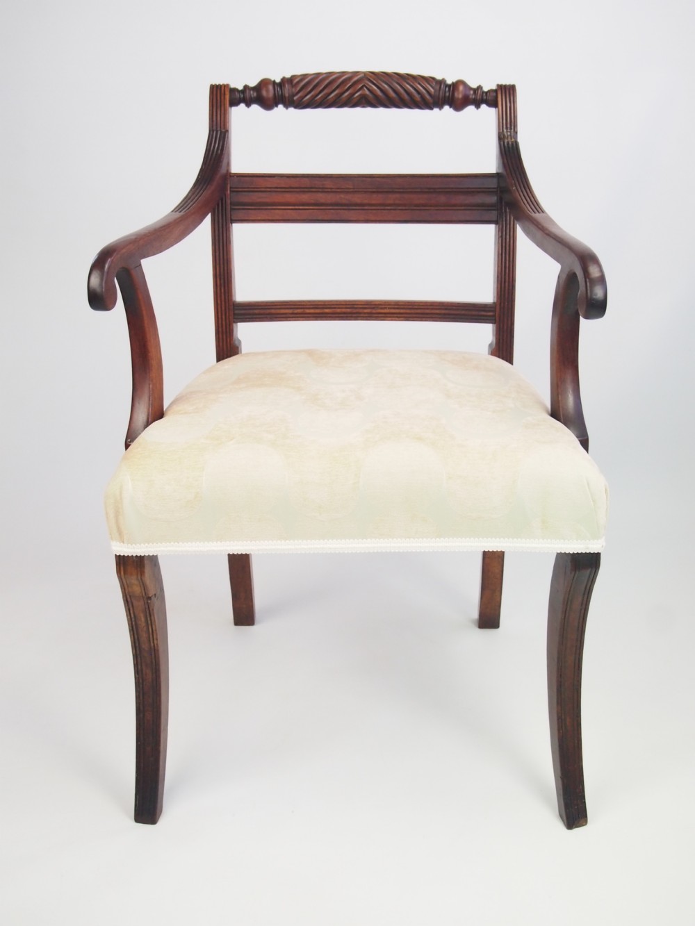 Antique Regency Open Armchair with Rope Twist Back