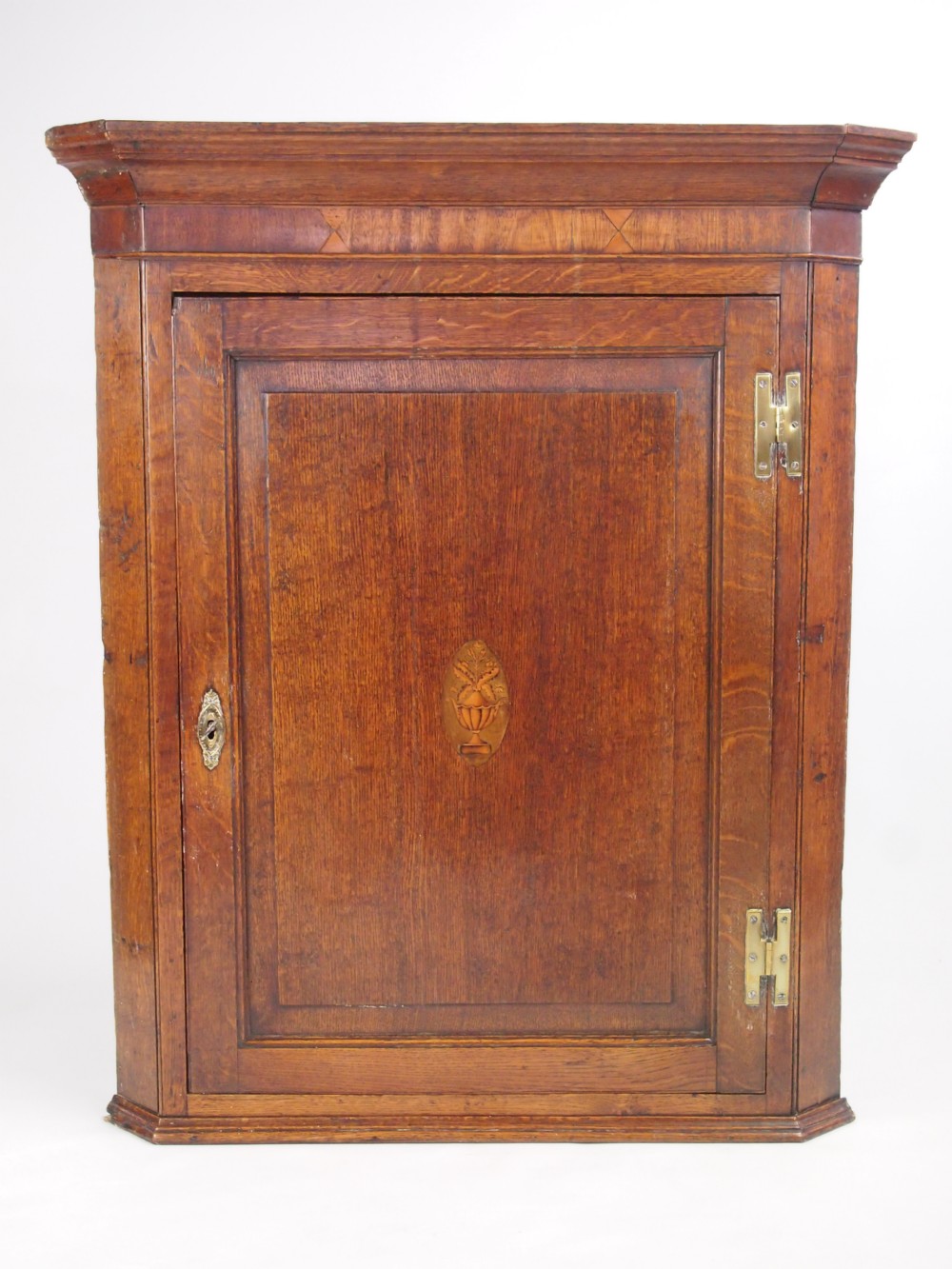 Antique George III Oak Hanging Corner Cupboard