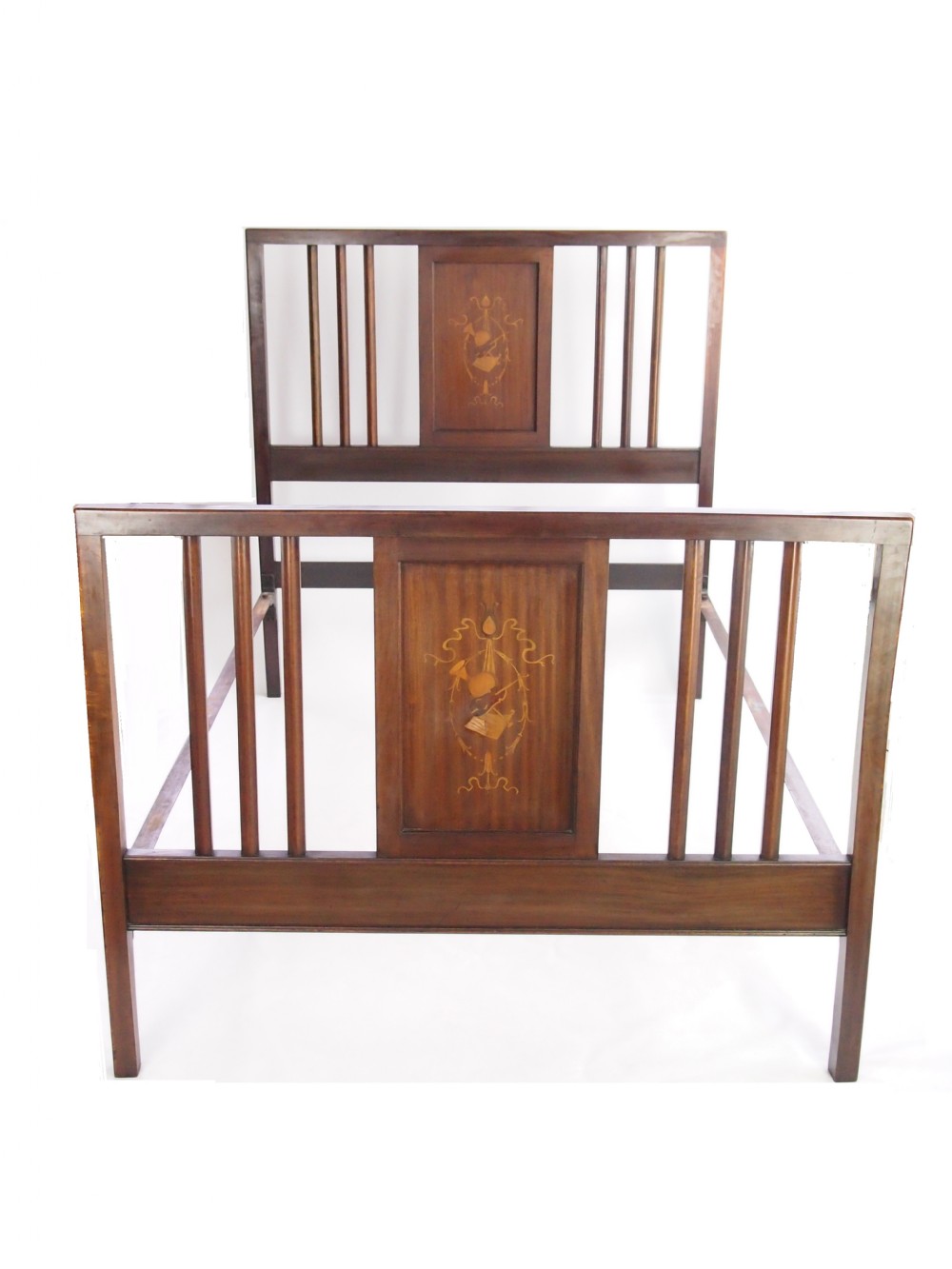 Antique Edwardian Mahogany Double Bed