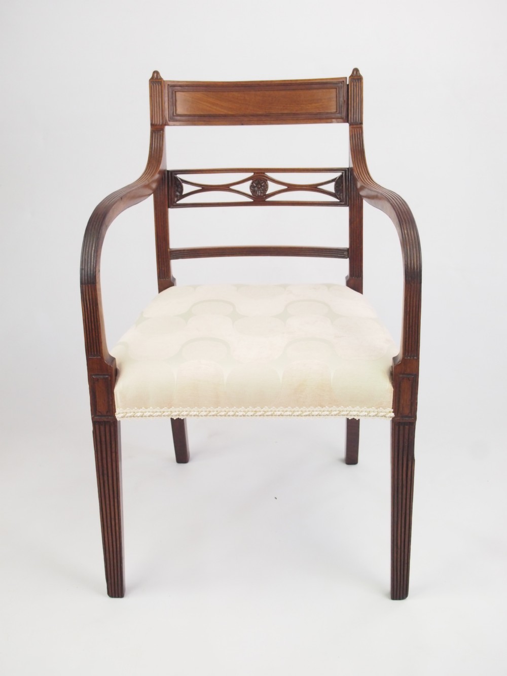 Antique Regency Armchair With Carved Backsplat - Carver Desk Chair