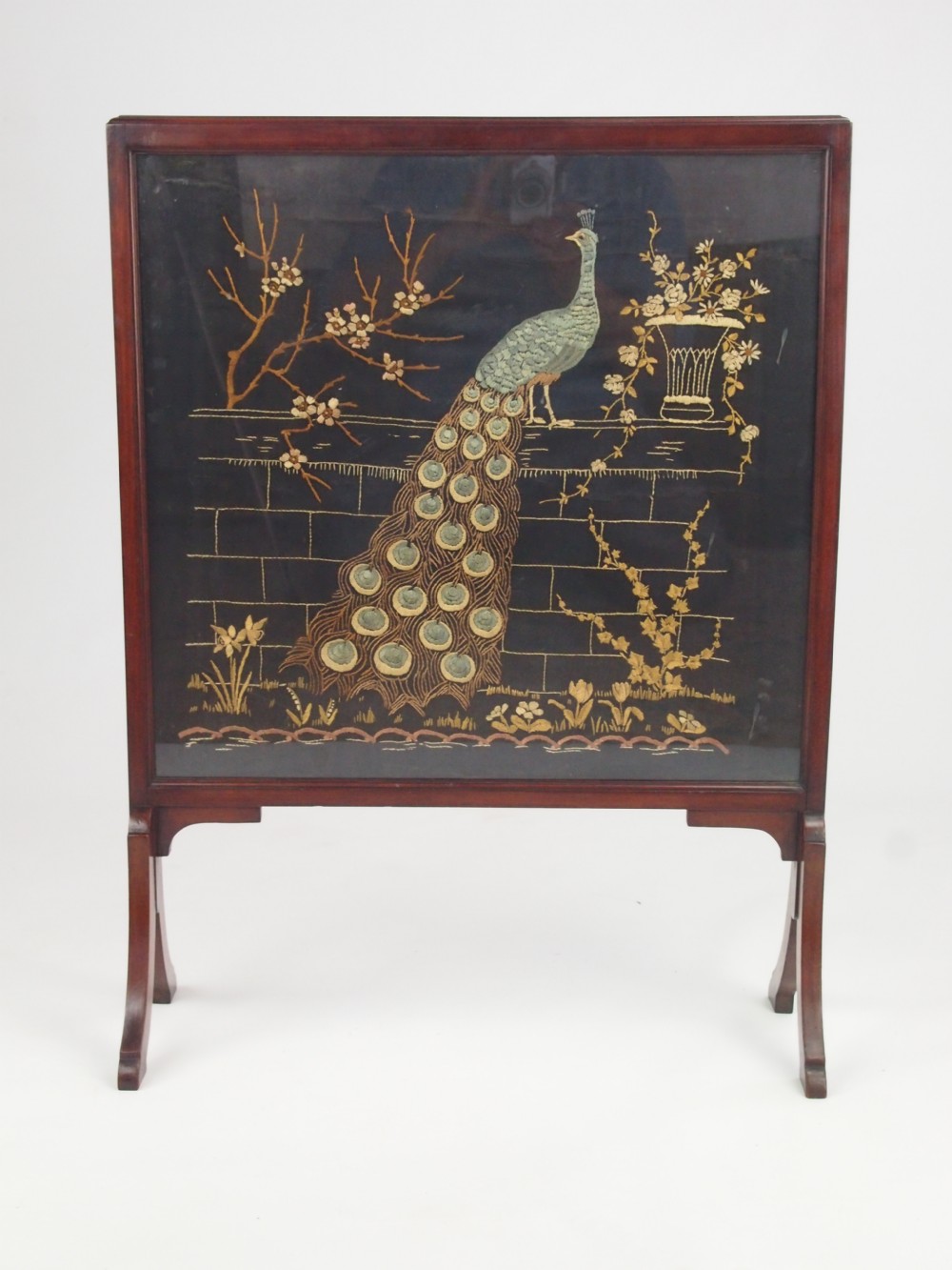 Antique Edwardian Mahogany Fire Screen