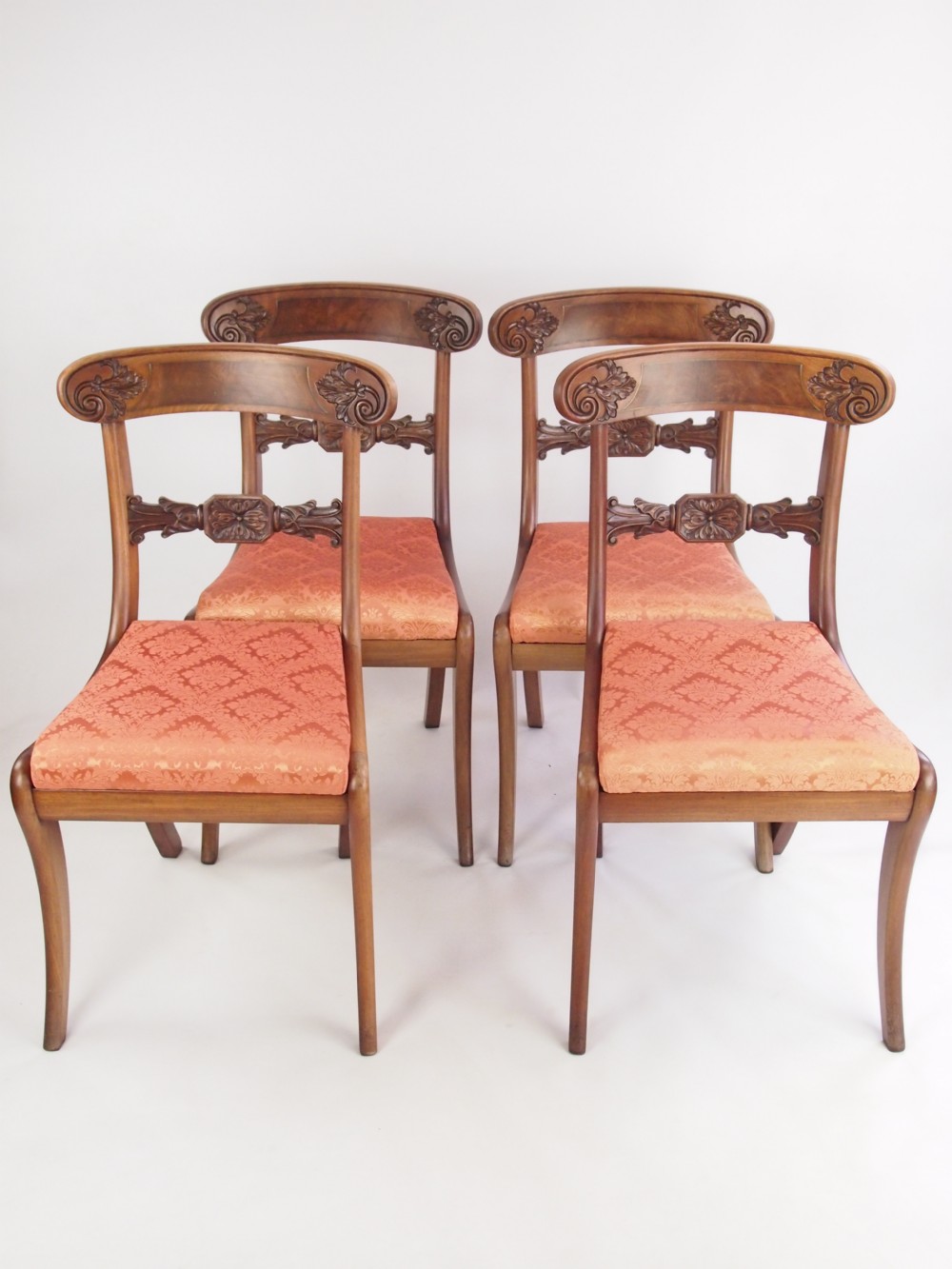 Set 4 Antique Regency Chairs - Mahogany Dining Chairs