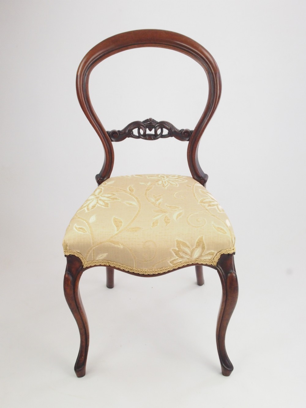 Antique Victorian Mahogany Balloon Back Chair
