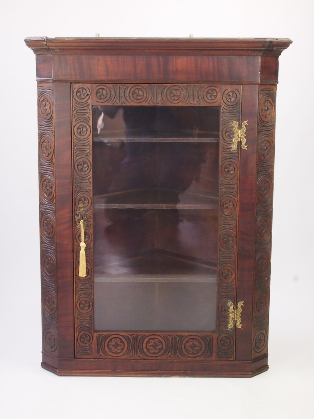 Antique George III Corner Cupboard with Glazed Door / Georgian Cabinet