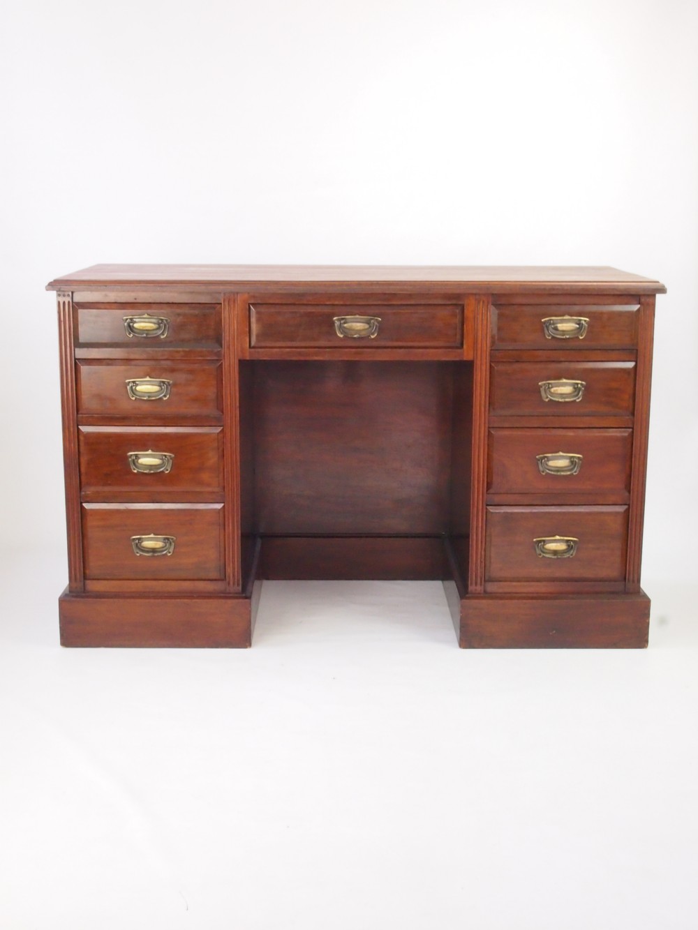 Antique Victorian Walnut Kneehole Desk