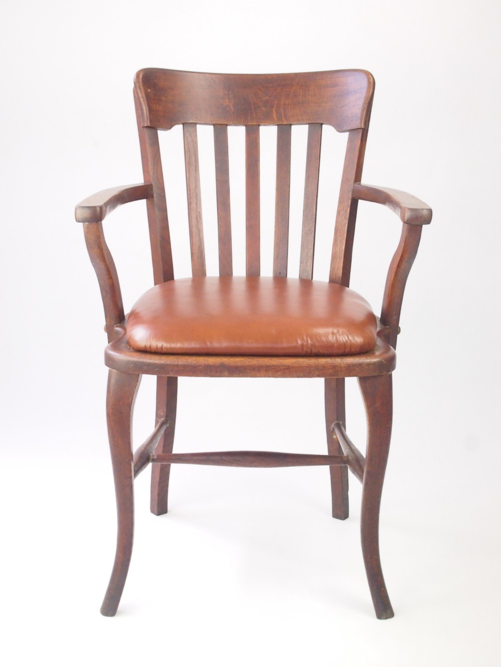 Oak Desk Chair with Leather Seat