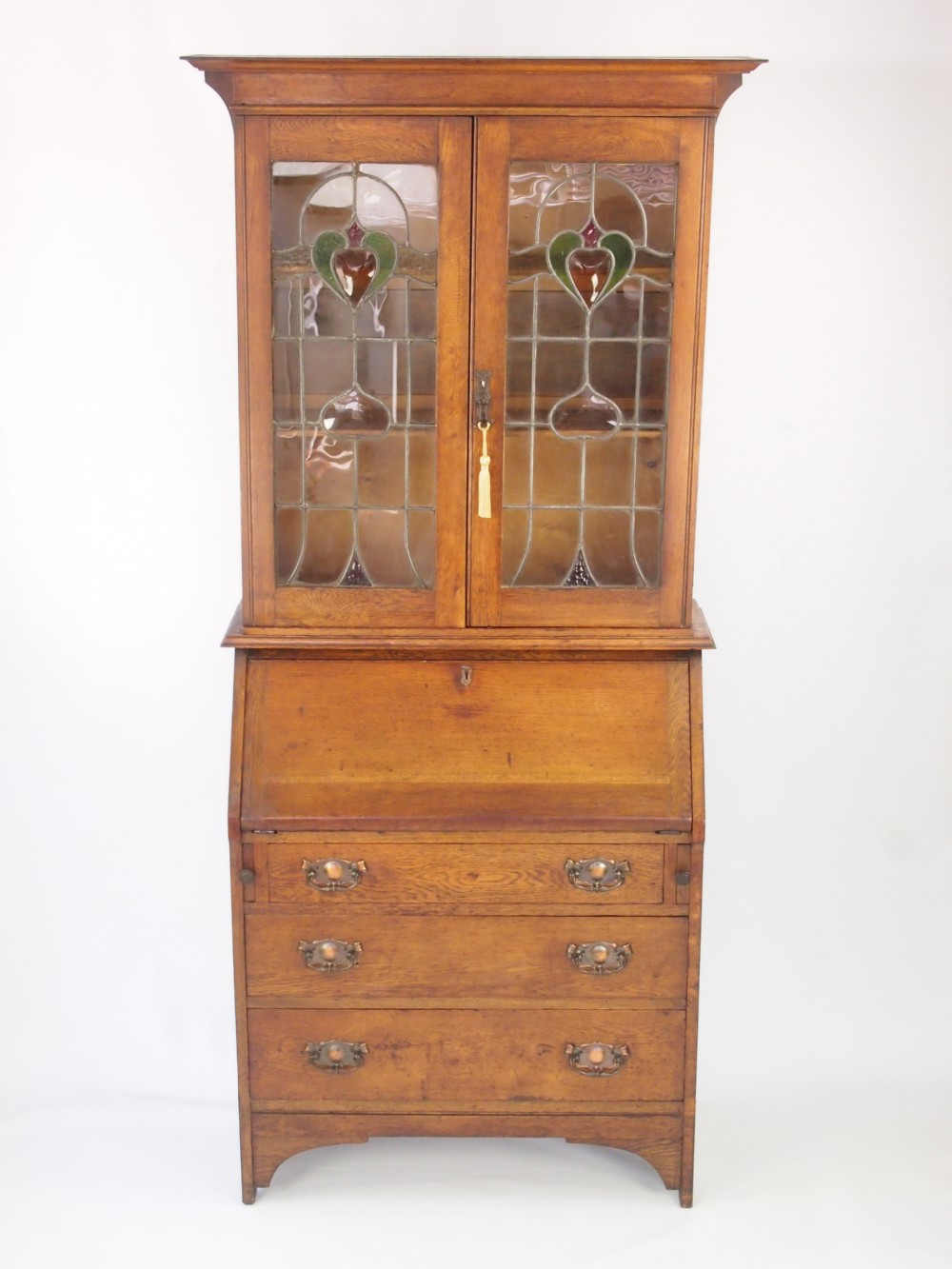 Antique Oak Bureau Bookcase
