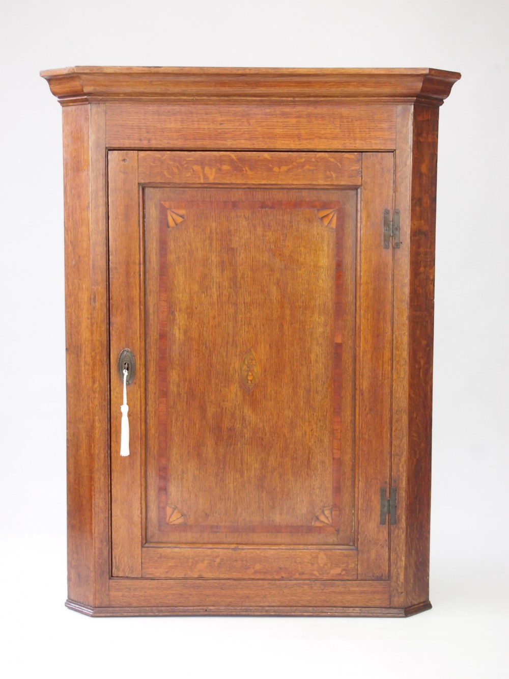 Antique Georgian Oak Corner Cupboard - George 3rd Hanging Cabinet
