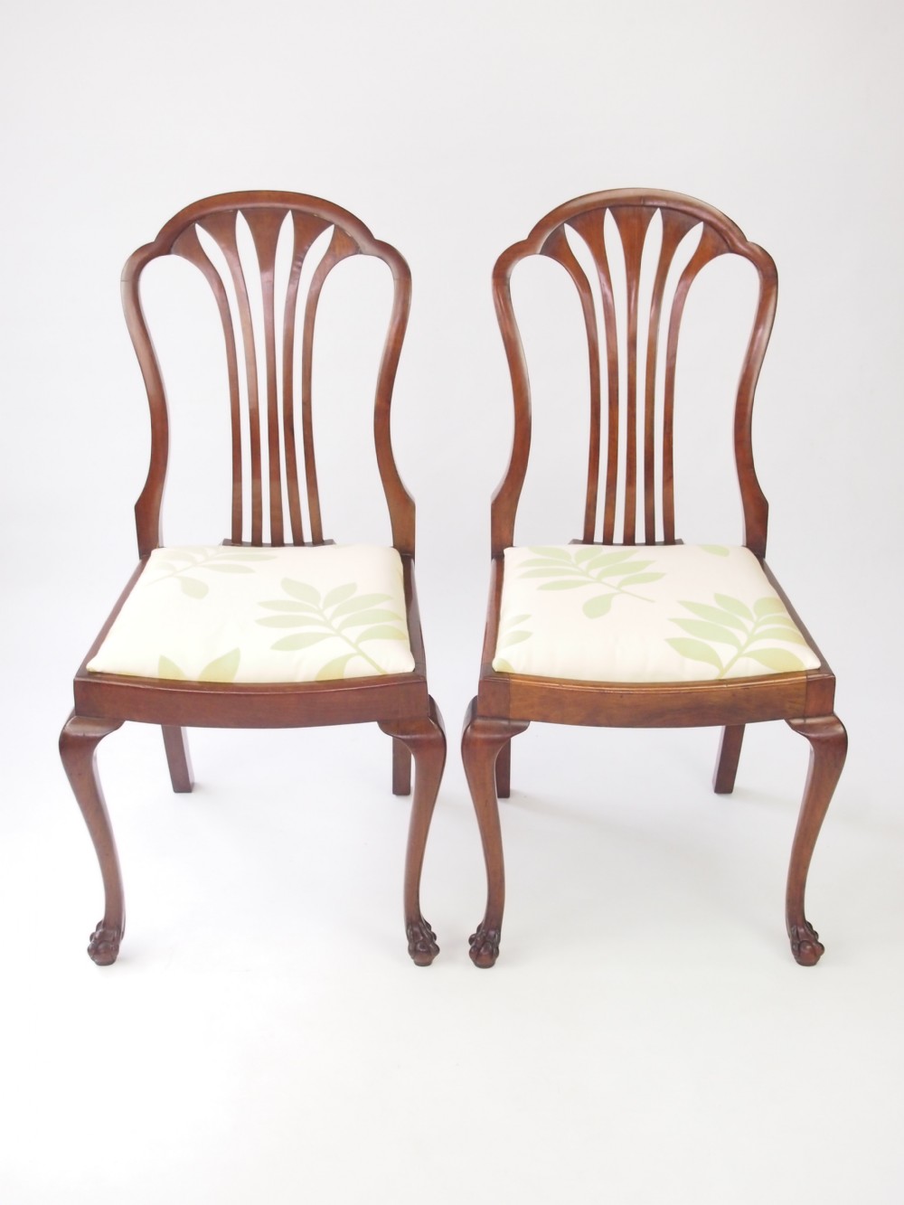 Pair Mahogany Side Chairs Circa
