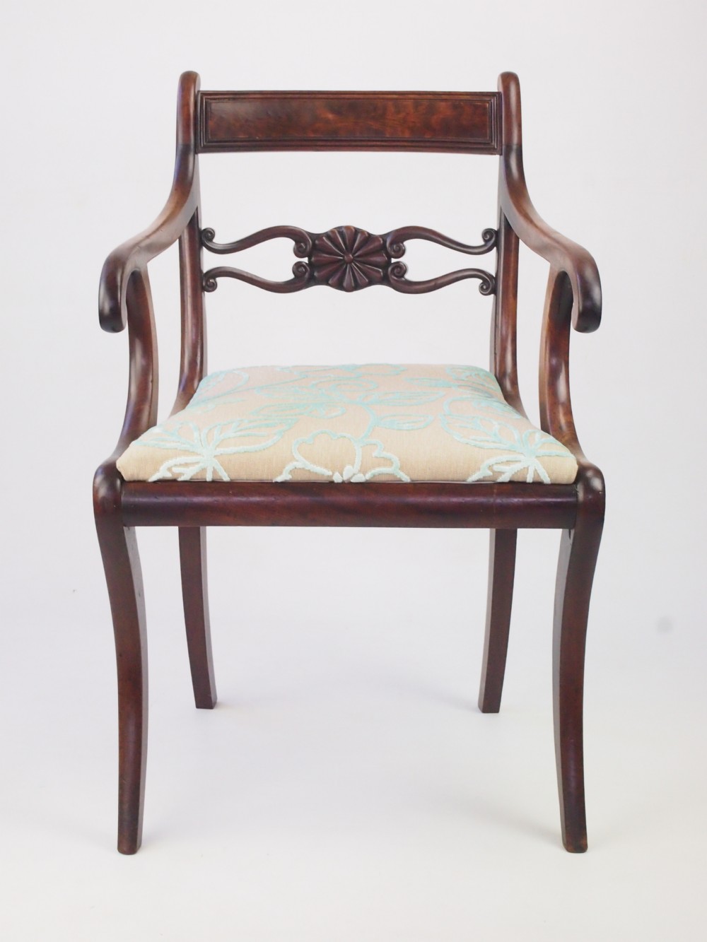 Antique Regency Mahogany Open Armchair 