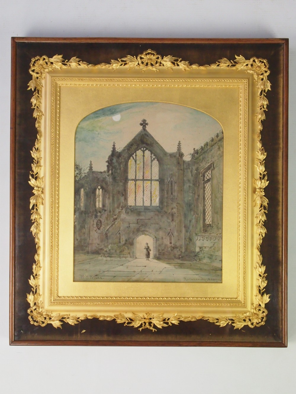 Signed Victorian Watercolour in Ornate Boxed Gilt Frame