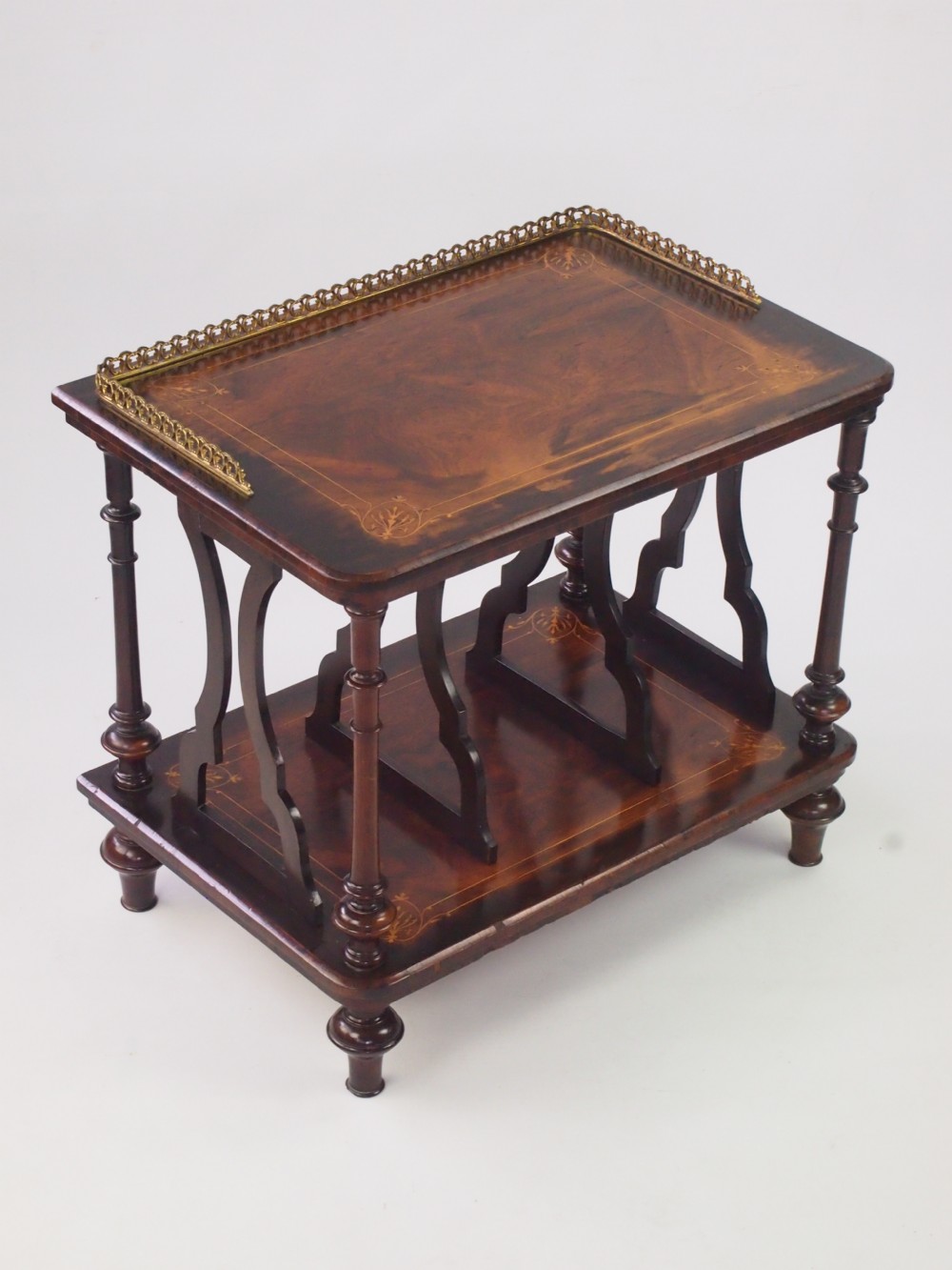 Victorian Rosewood Canterbury / Whatnot with Makers Label
