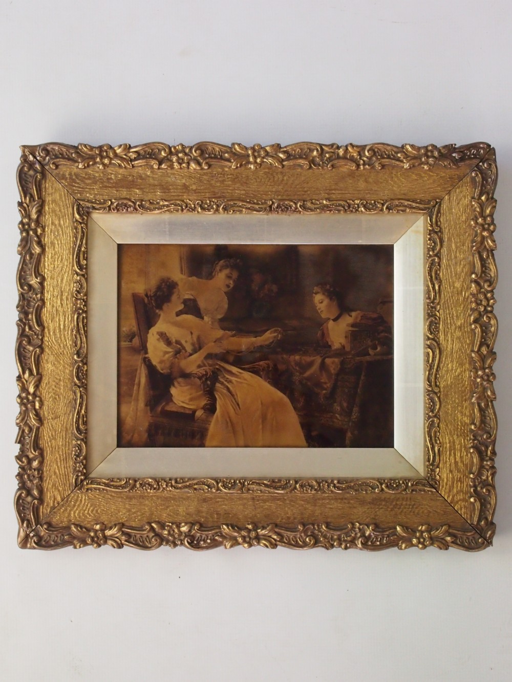 Antique Crystoleum - Victorian Picture in Gilt Frame