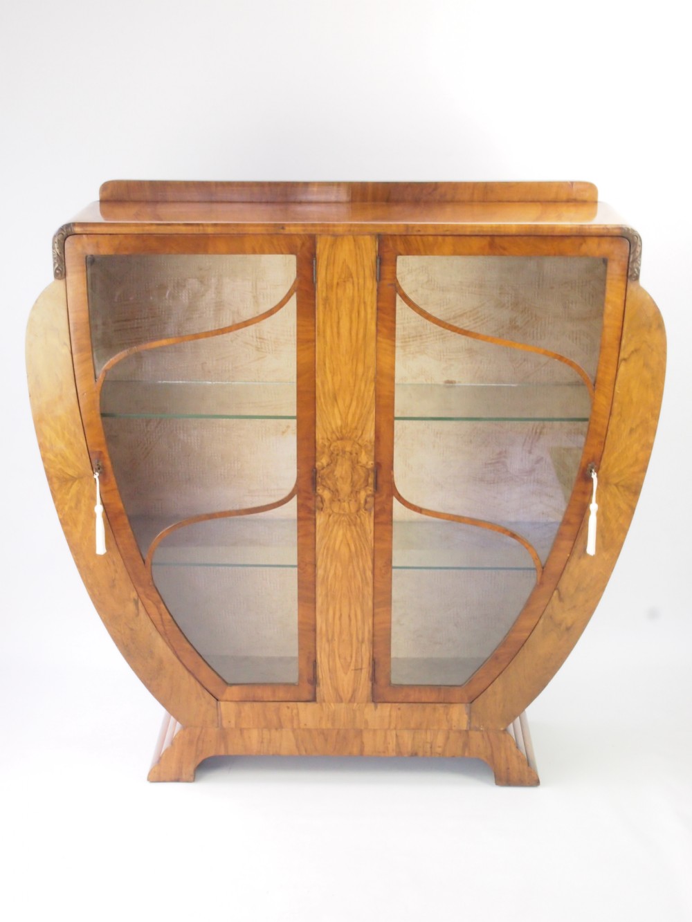 Art Deco Walnut Bookcase / Display Cabinet