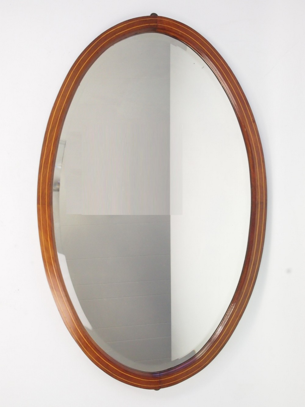 Large Edwardian Mahogany Oval Hall Mirror / Overmantle Mirror