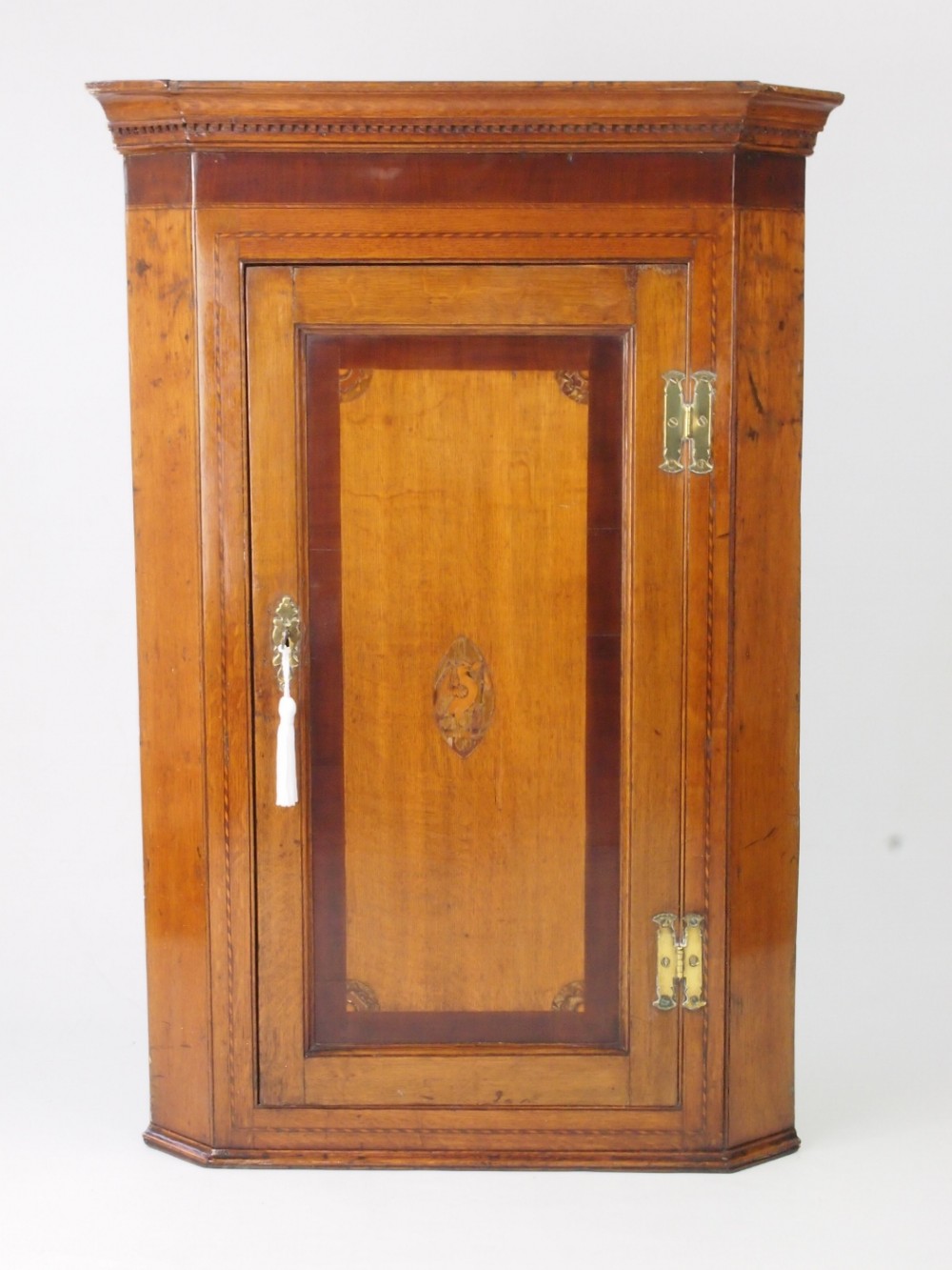 Antique Georgian Oak Corner Cupboard Cabinet