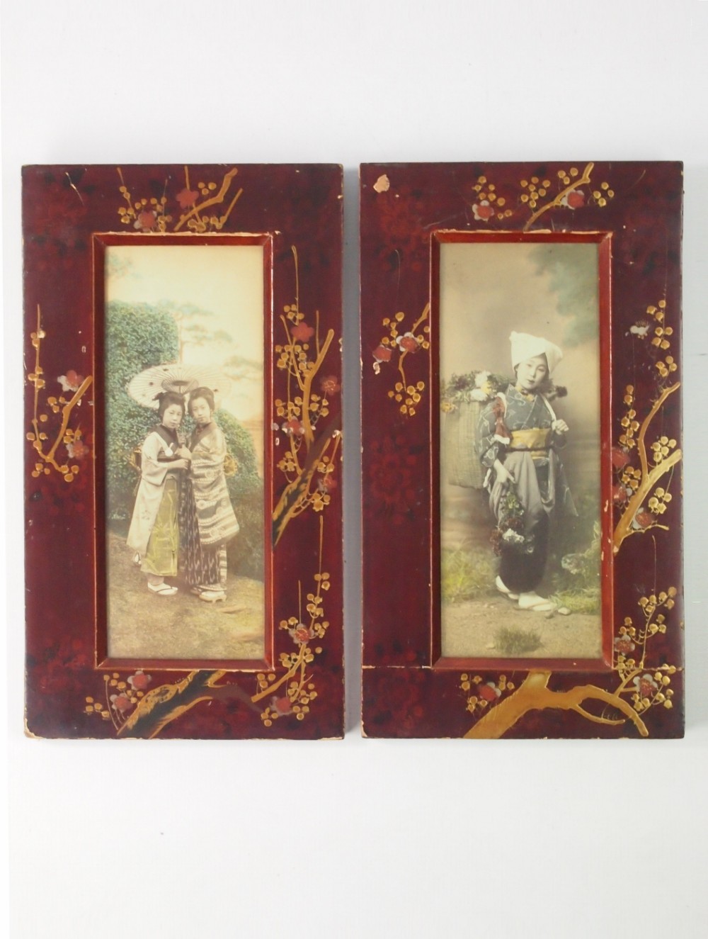 Pair Antique Japanese Meiji Photo Frames