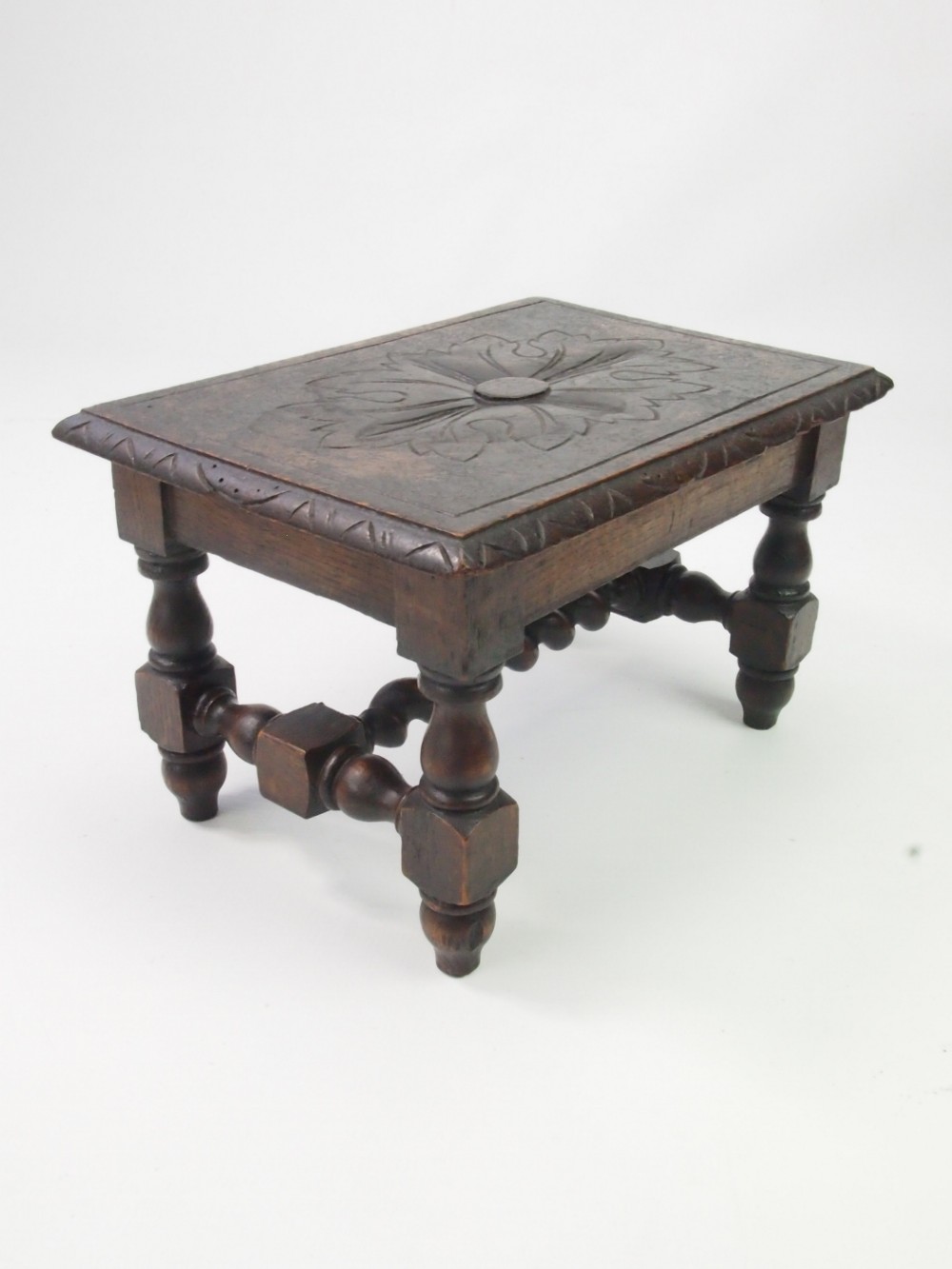 Small Antique Victorian Gothic Revival Footstool