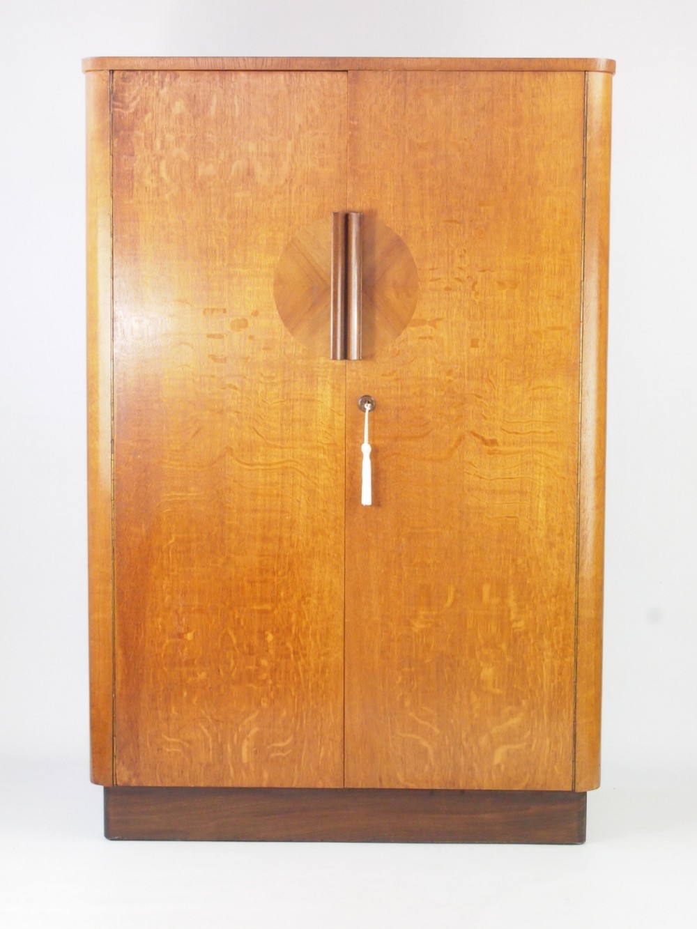 Small Art Deco Oak Wardrobe with Makers Label