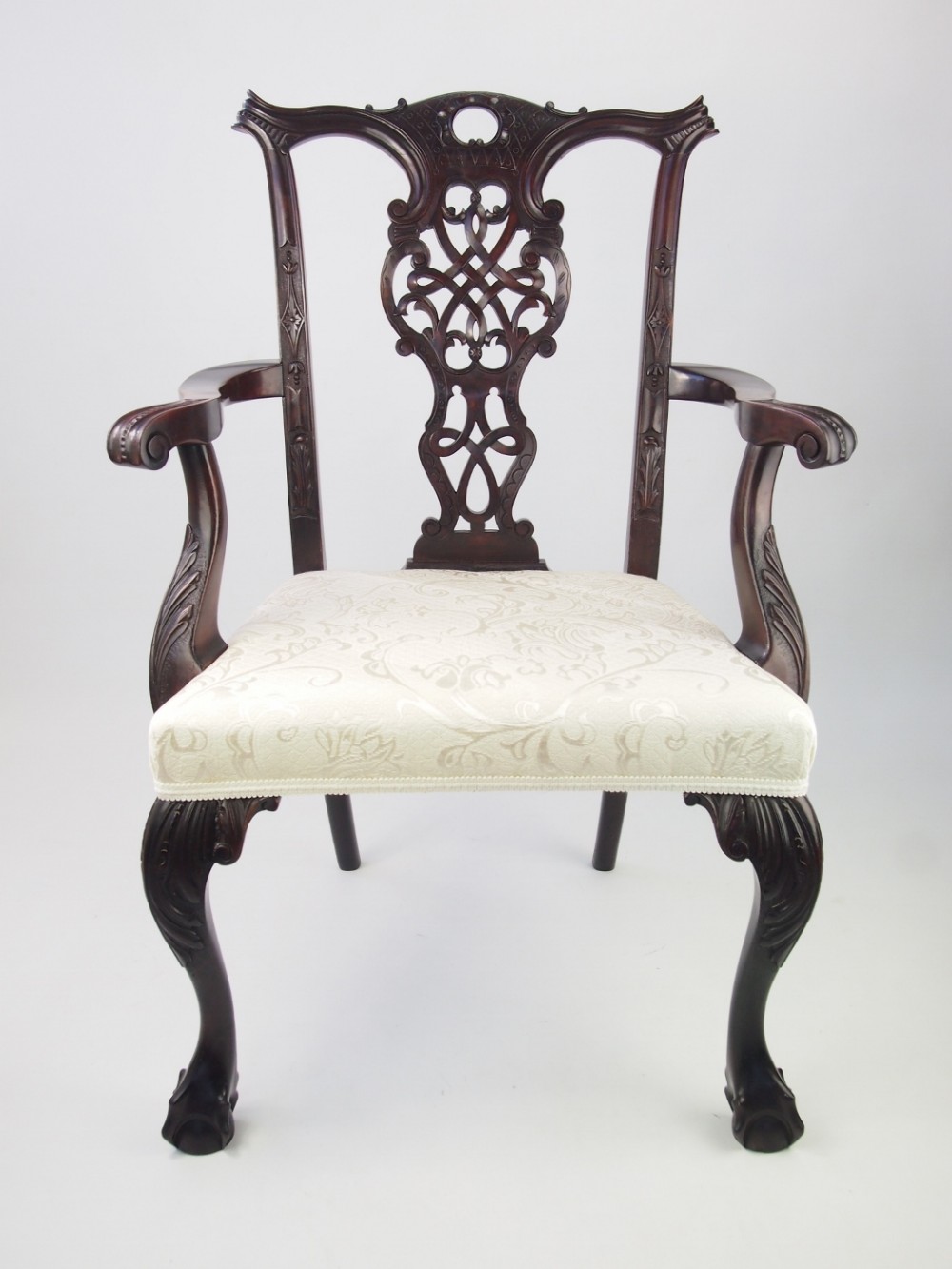 Antique Victorian Chippendale Revival Desk Chair