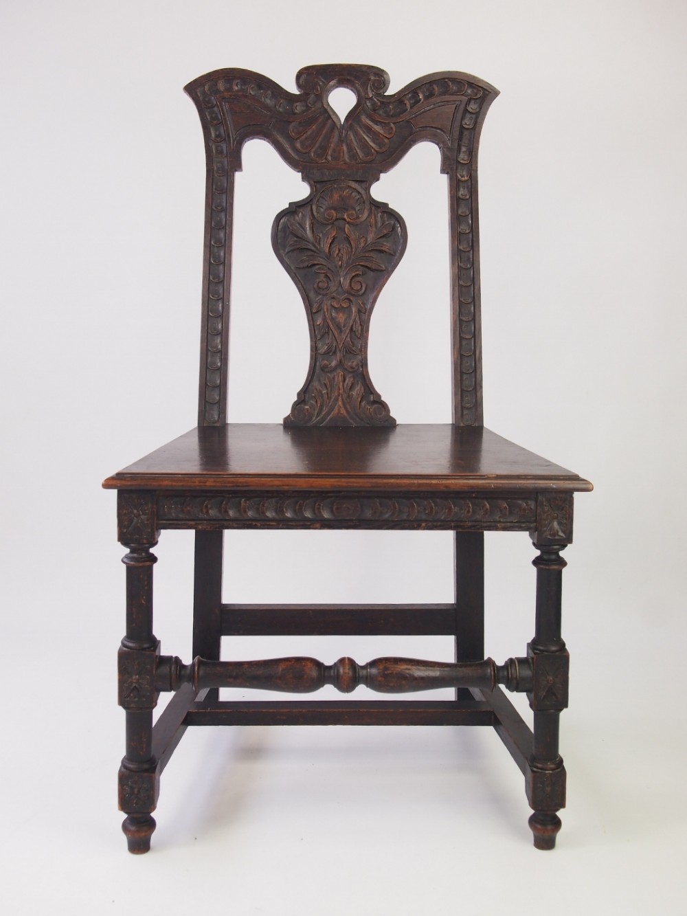 Victorian Gothic Revival Oak Hall Chair