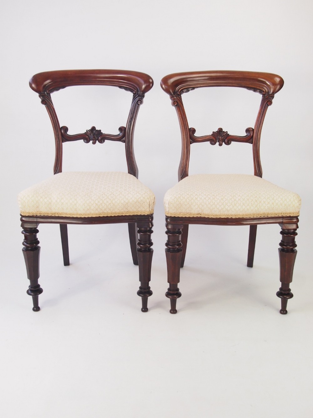 Pair Victorian Mahogany Side Chairs