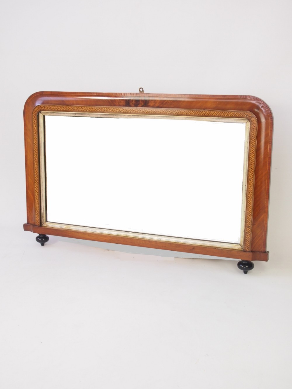 Victorian Walnut & Marquetry Overmantel Mirror