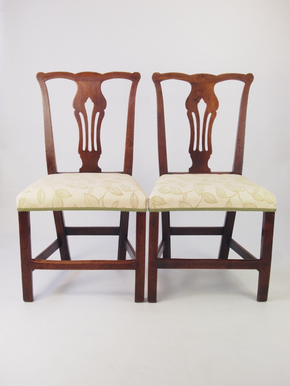 Pair Georgian “Country Chippendale” Side Chairs