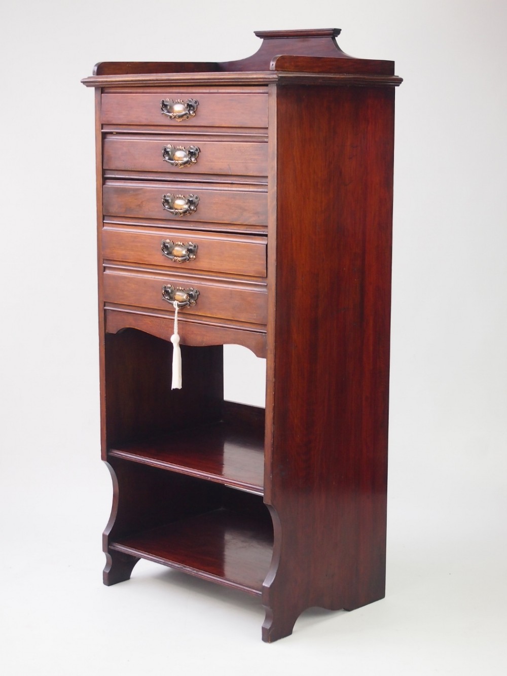Tall Edwardian Mahogany Music Cabinet