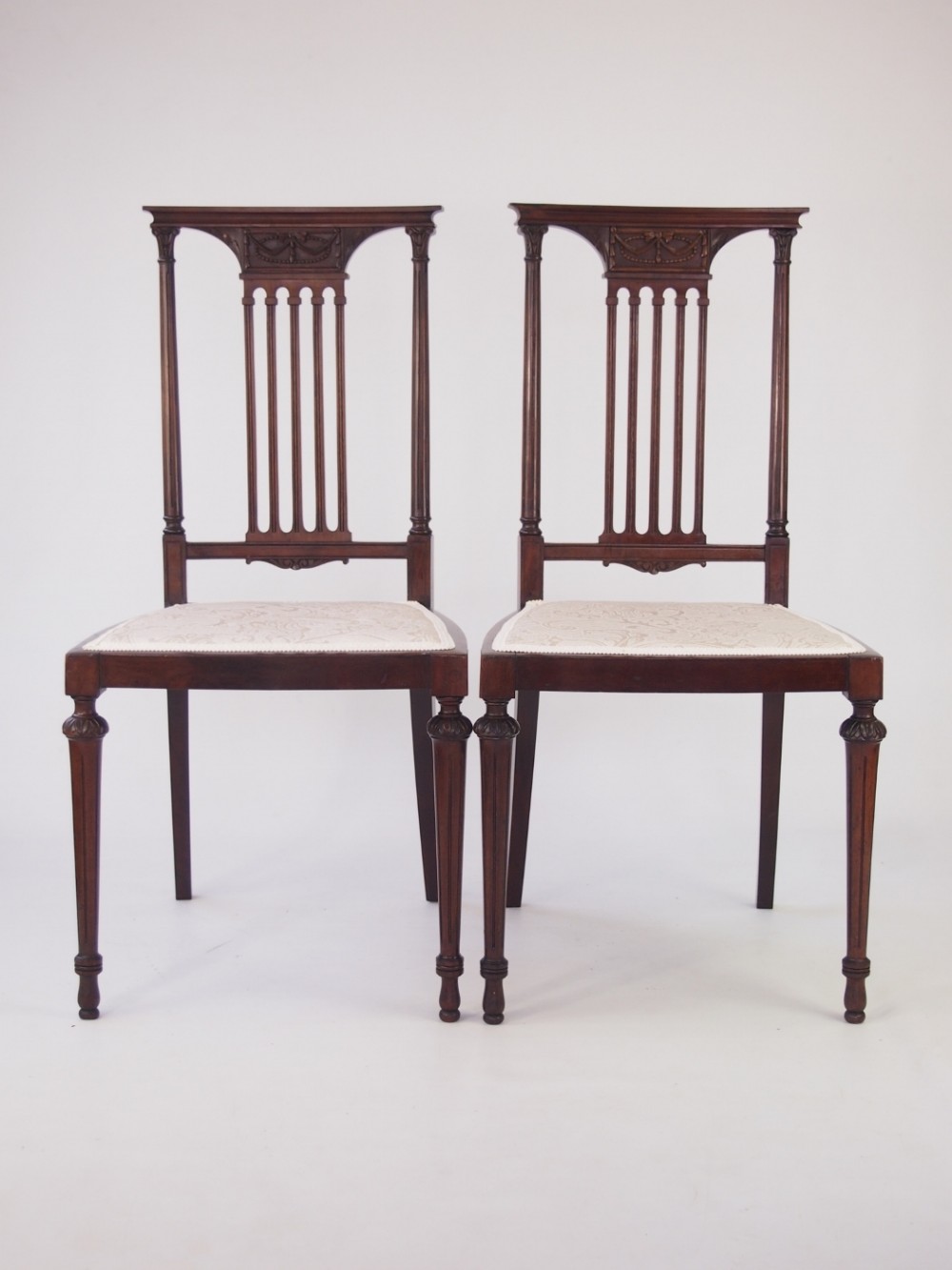 Pair Edwardian Mahogany Side Chairs
