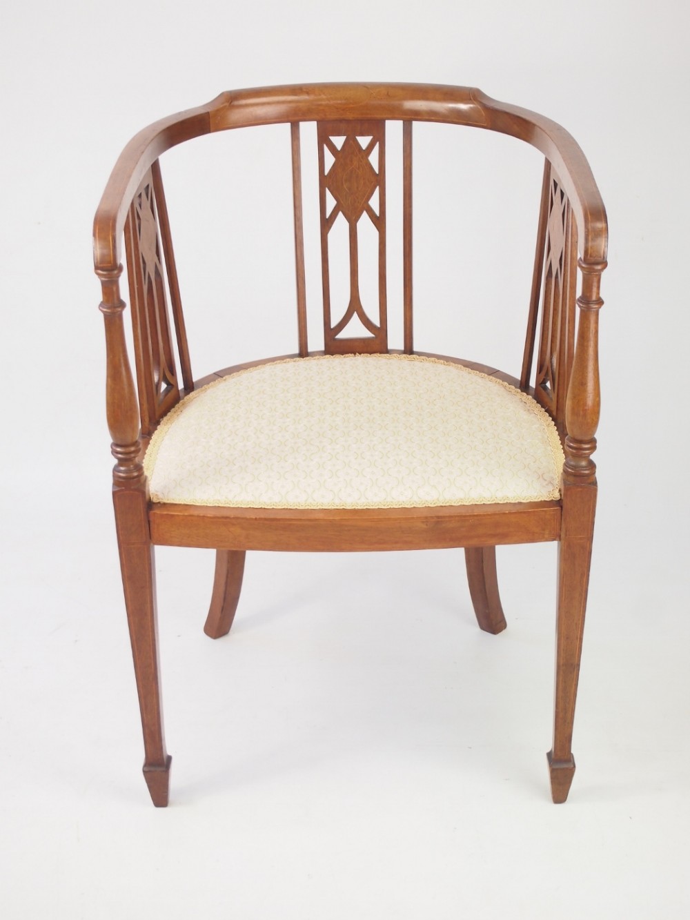 Antique Edwardian Mahogany Tub Chair