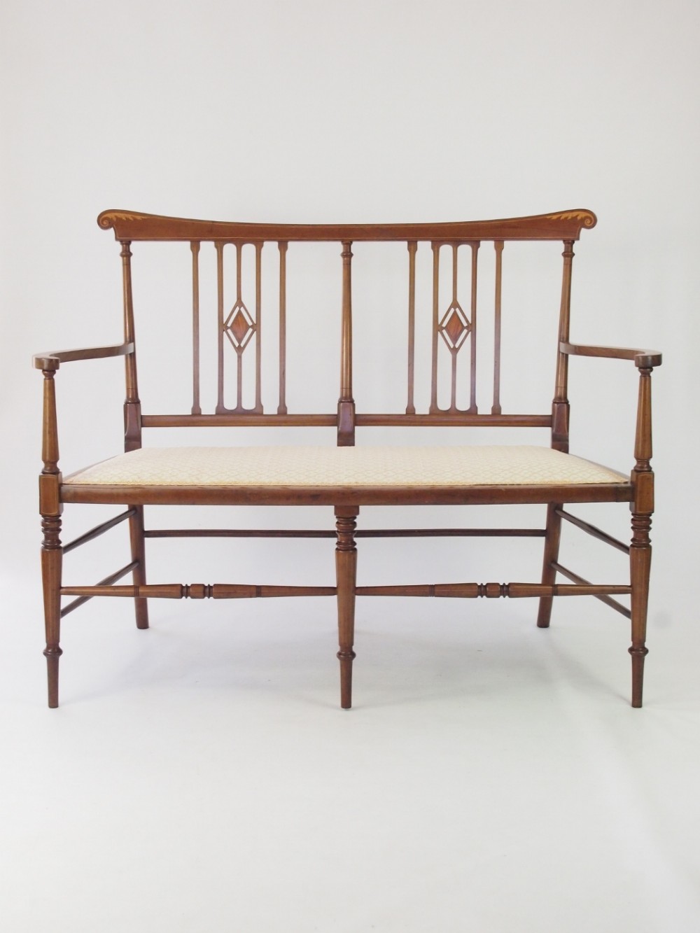 Edwardian Inlaid Mahogany Settee or Sofa