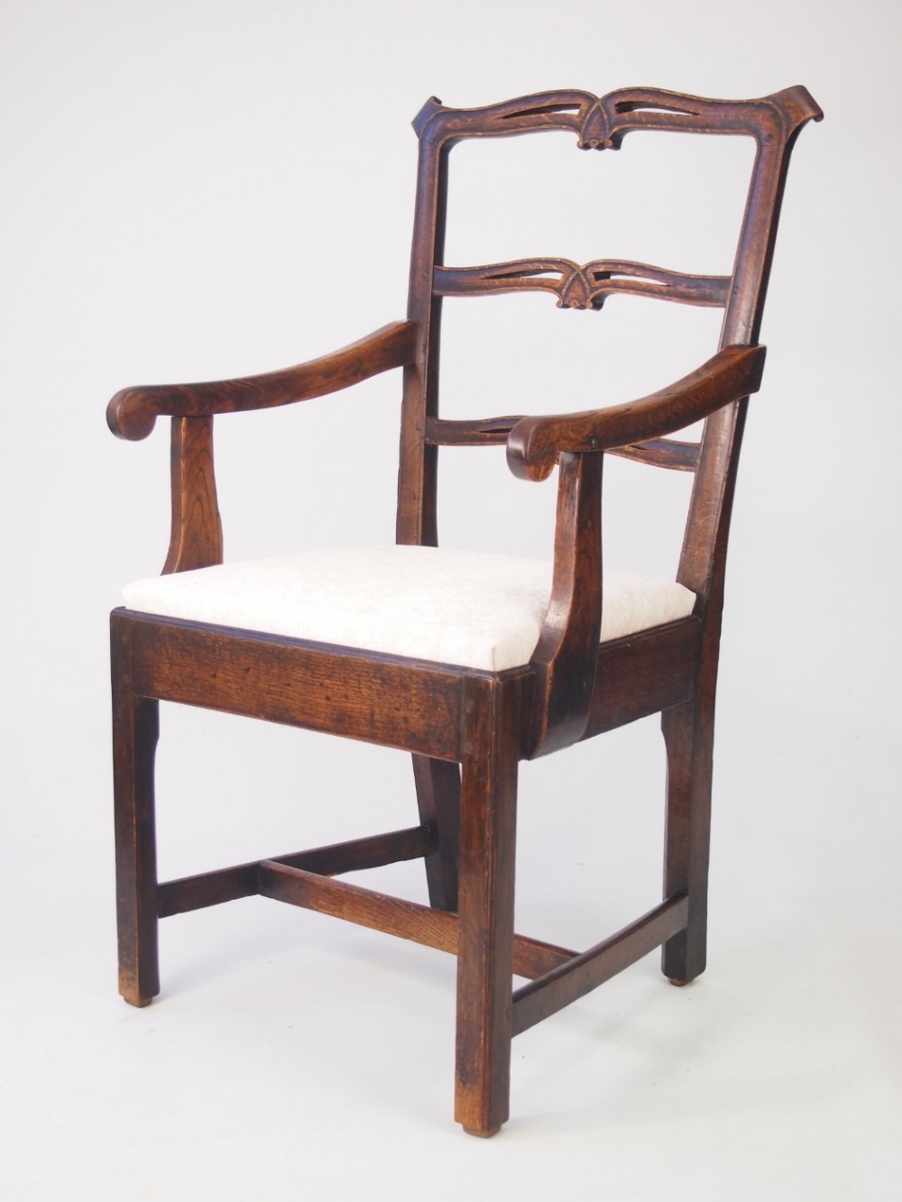 Antique Georgian Oak Ladder Back Chair