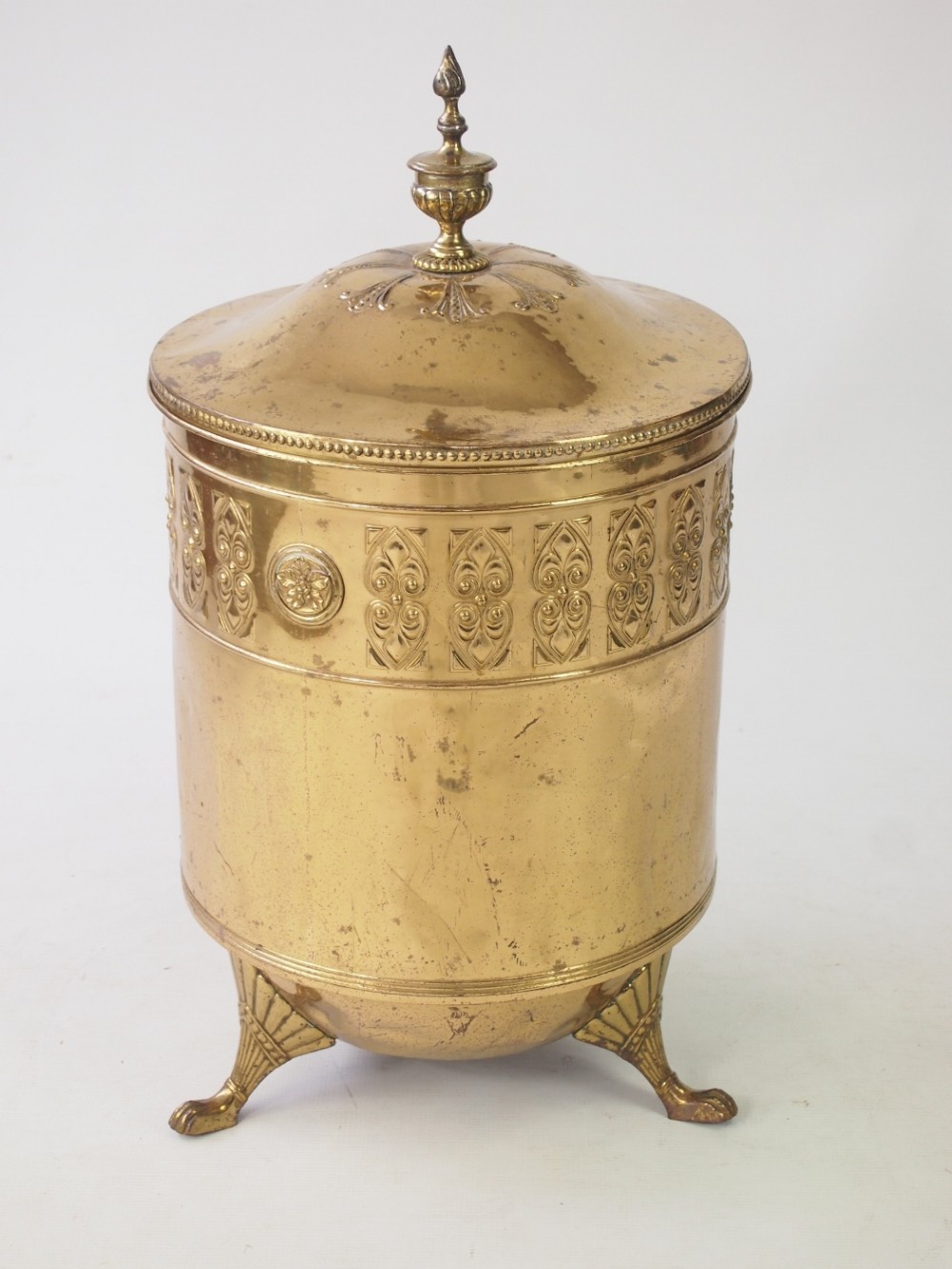 Edwardian Brass Log Bin or Coal Bucket