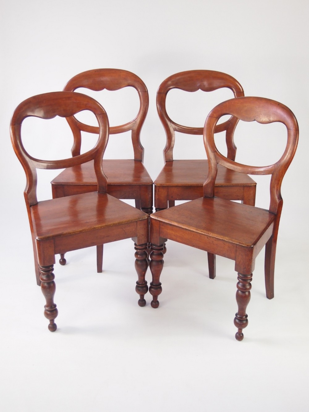 Set 4 Victorian Balloon Back Chairs