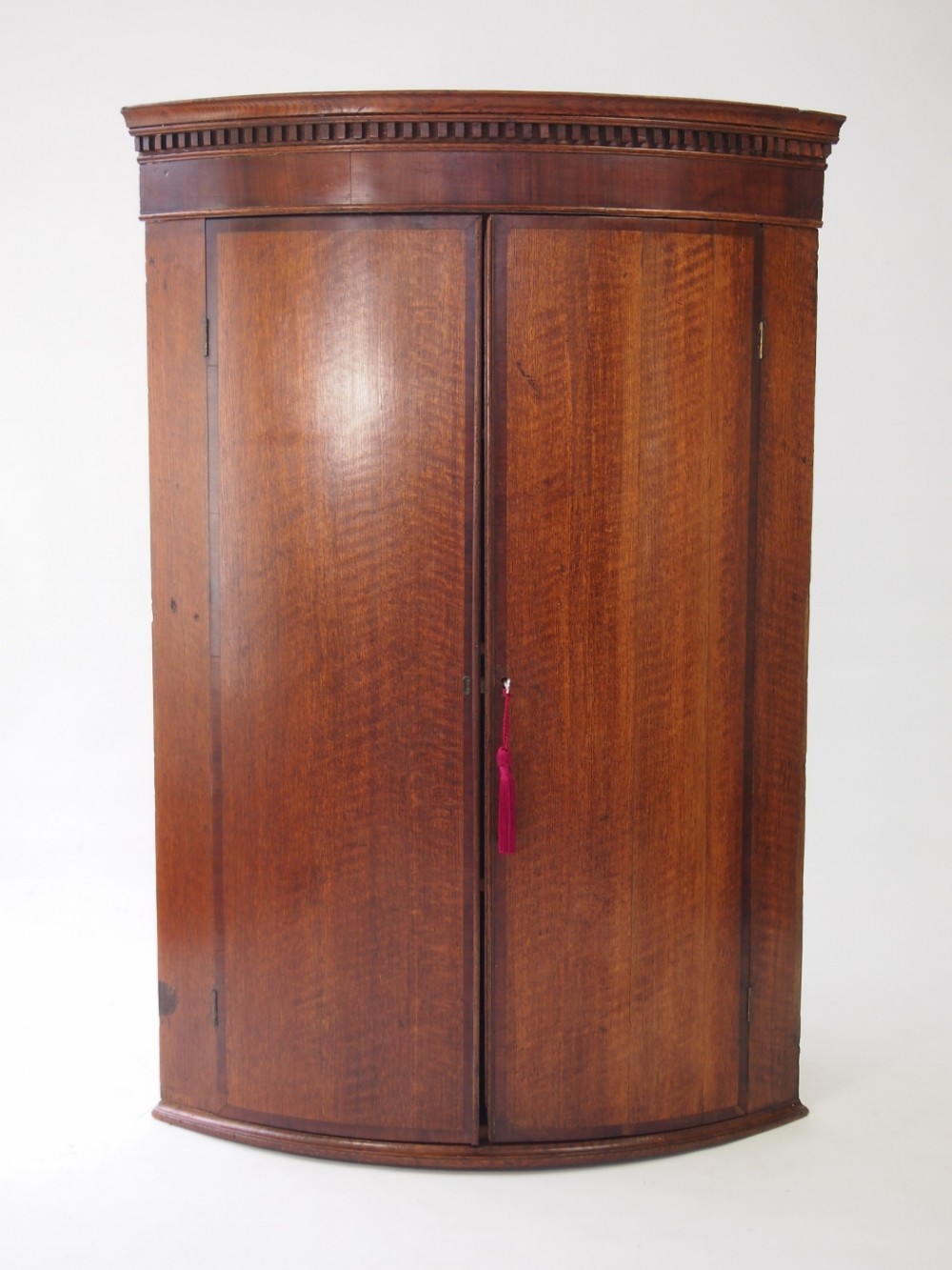 Georgian Bow Fronted Oak Corner Cupboard