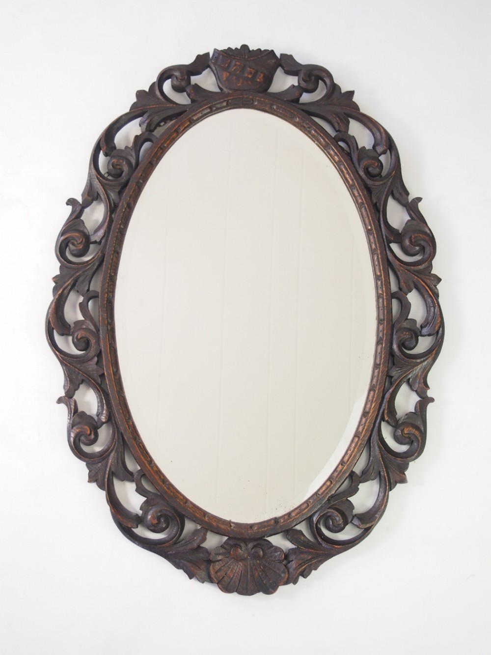 Antique Carved Oak Mirror