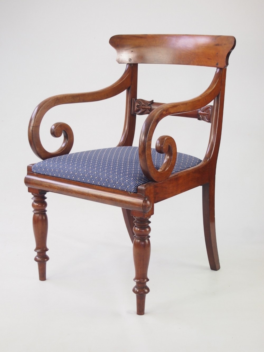 Antique Mahogany Open Armchair or Desk Chair