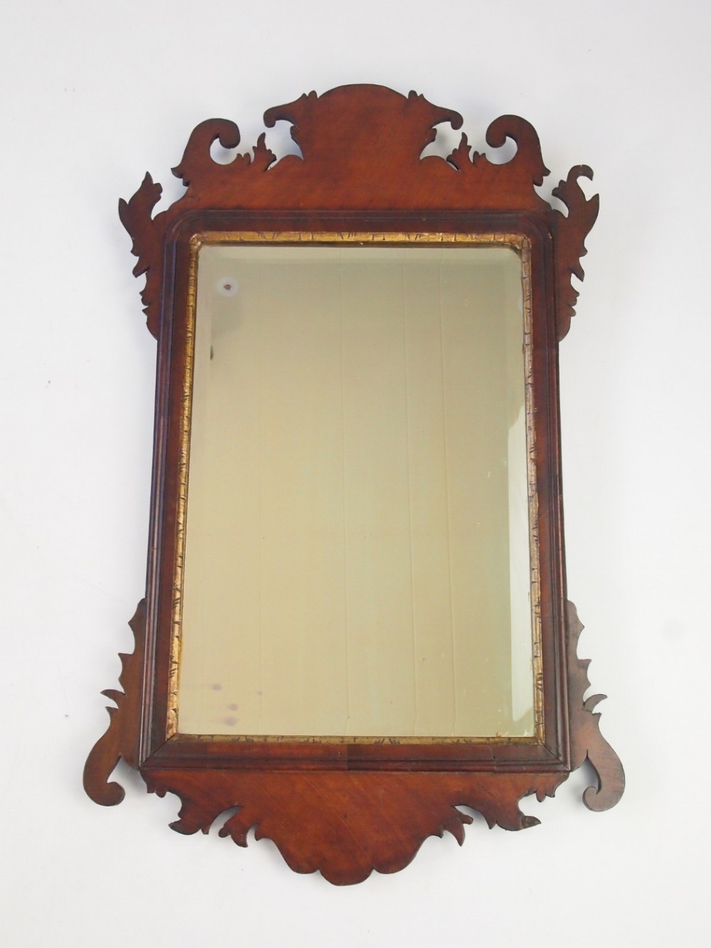 Antique Georgian Mahogany Fretwork Mirror - Chippendale Style