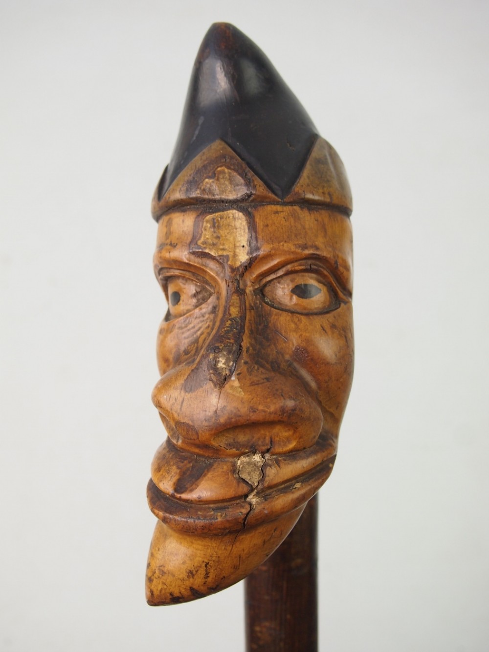 Carved Mr Punch Walking Stick, Victorian Stage Prop