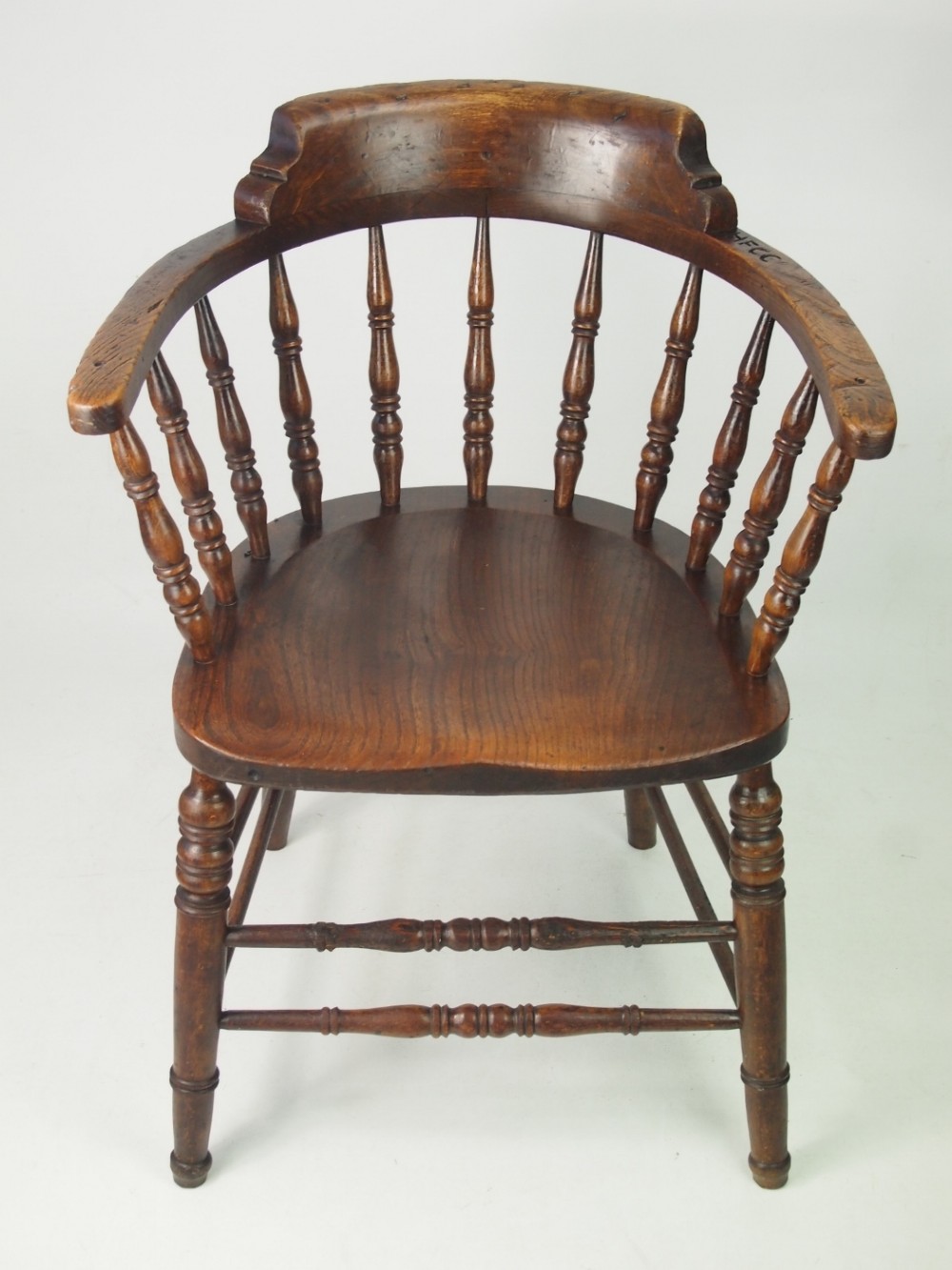 Antique Victorian Smokers Bow Armchair