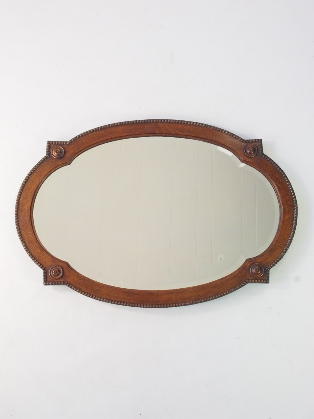 Oak Oval Framed Mirror