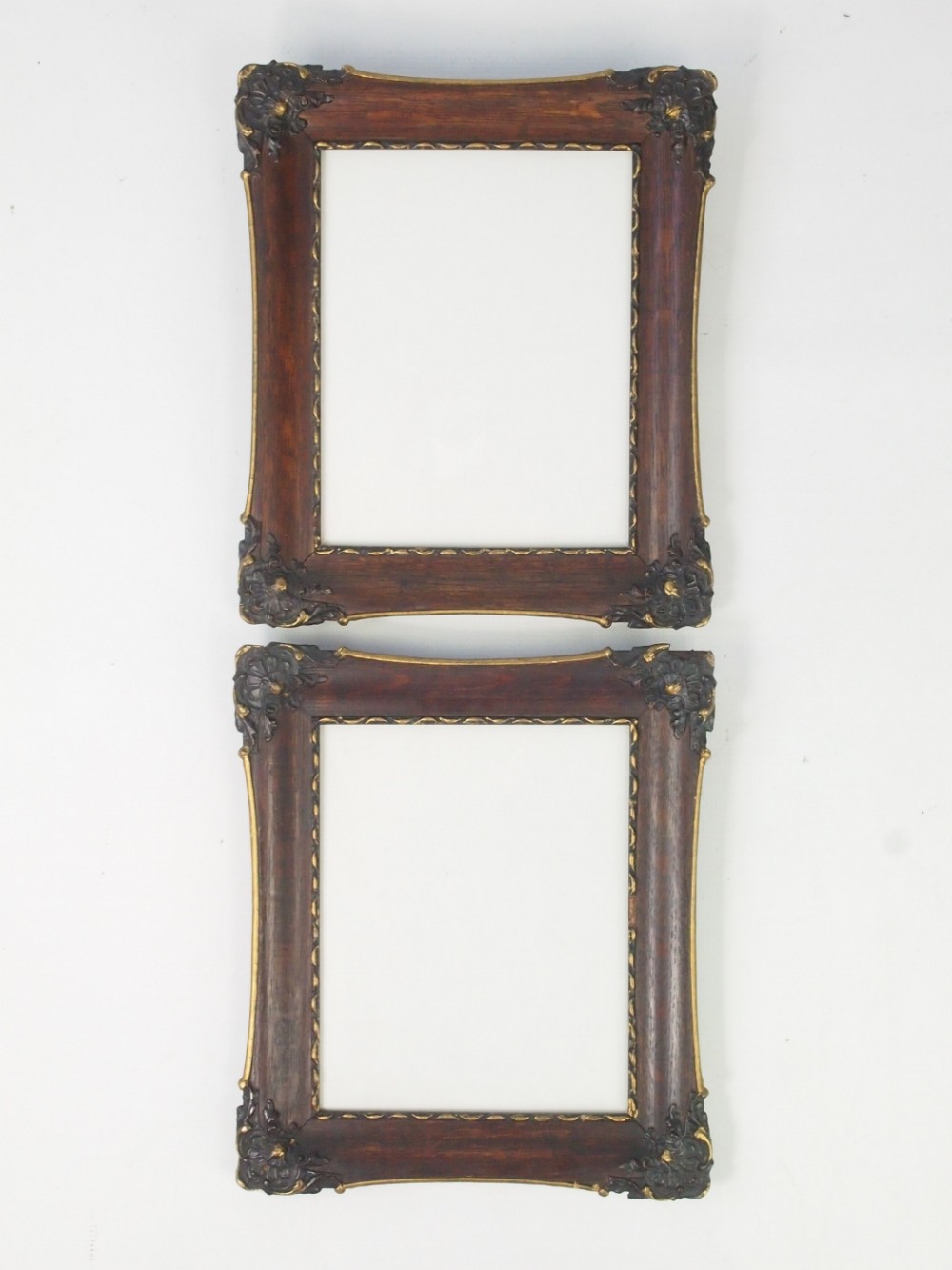 Pair of Antique Oak & Gilt Photo Frames