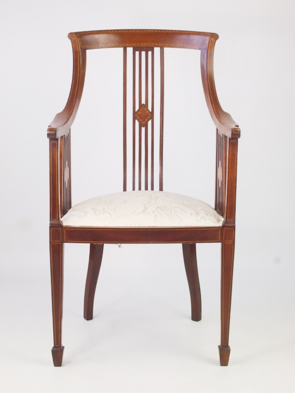 Edwardian Mahogany Armchair or Tub Chair