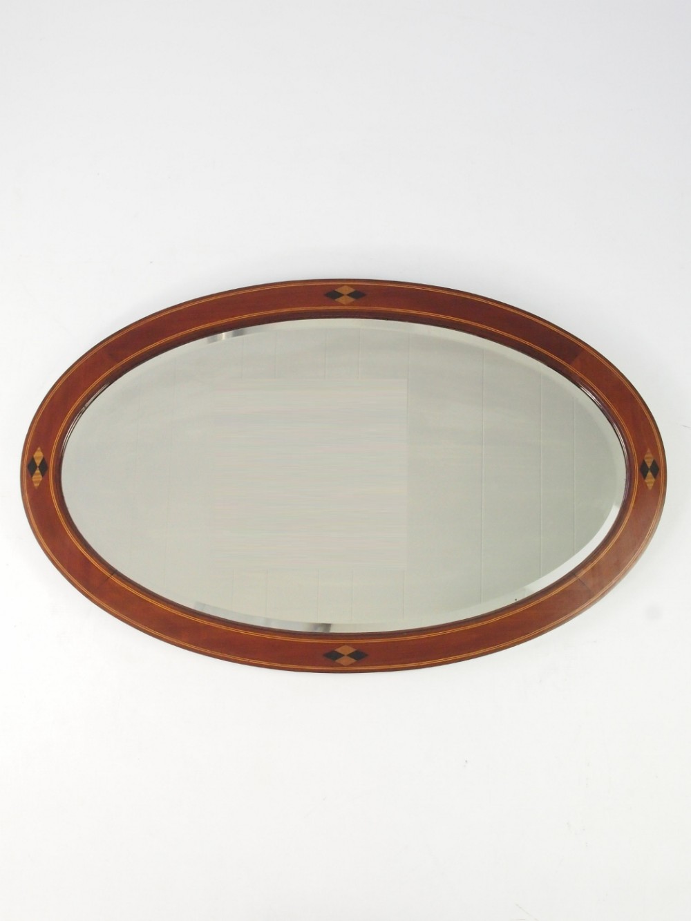 Edwardian Oval Mahogany Framed Mirror