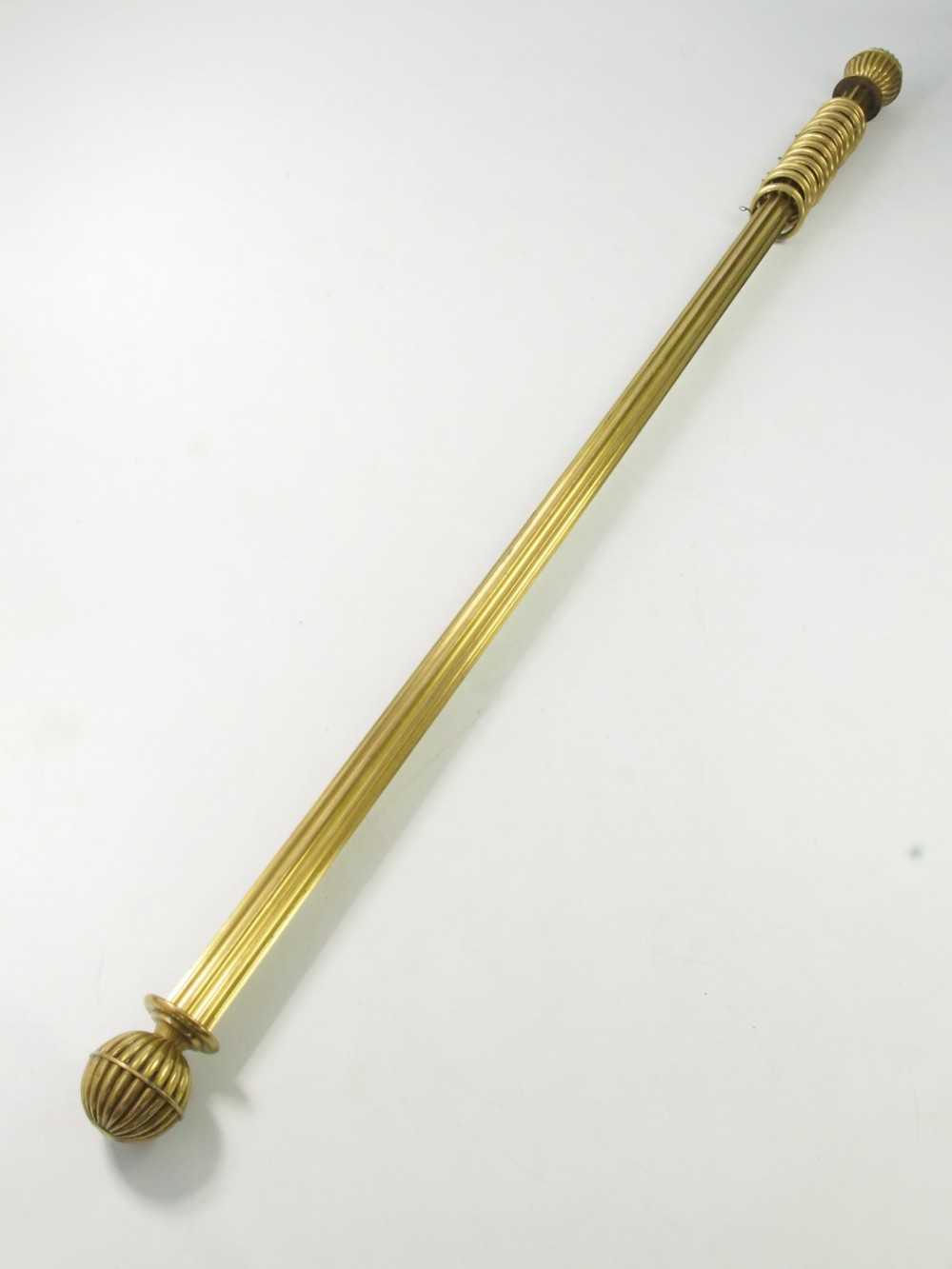 Large Brass Curtain Pole with Rings