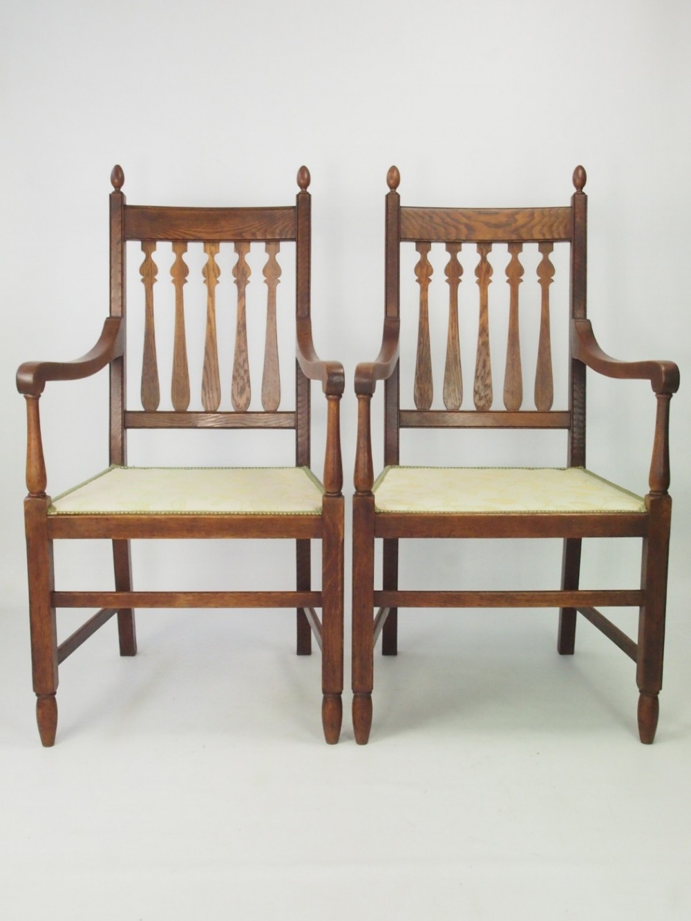 Pair of Oak Arts & Crafts Armchairs