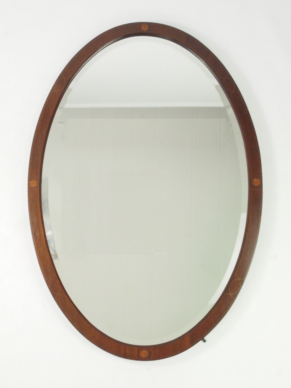 Large Edwardian Oval Mahogany Framed Mirror