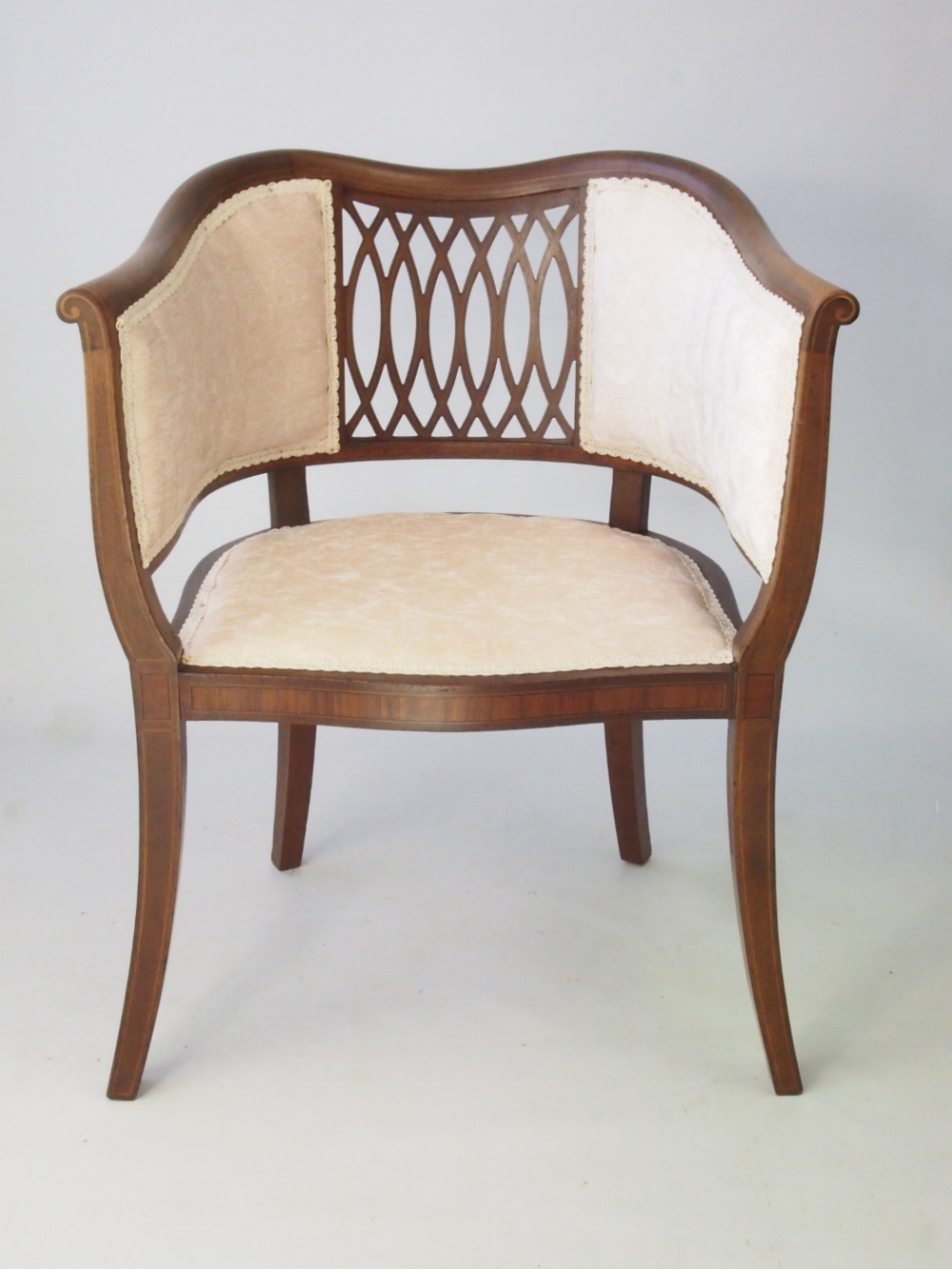 Antique Edwardian Mahogany Tub Chair
